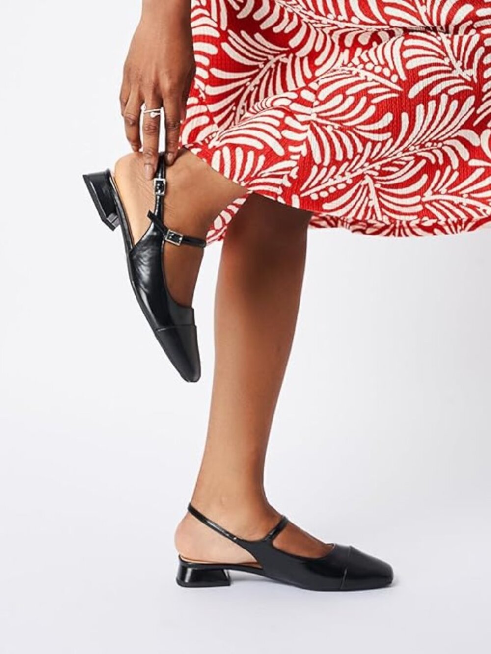 C.Paravano Women's Square Toe Slingback Block Heel Sandals (Felicia)